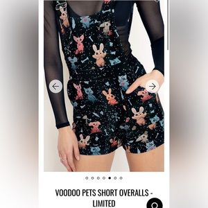 Blackmilk clothing voodoo pets short overalls